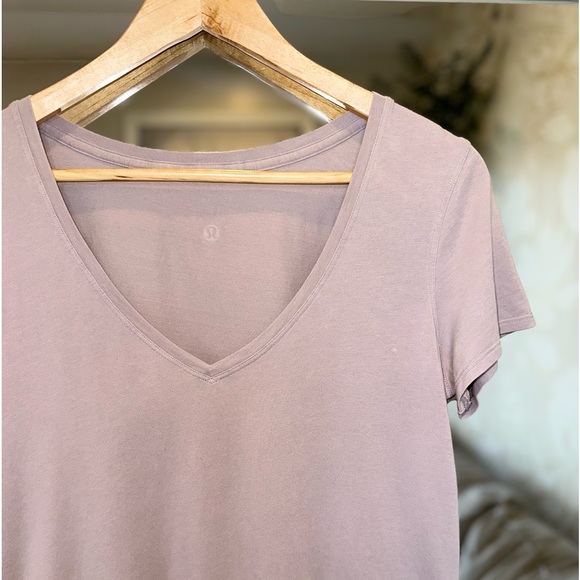 lululemon athletica Tops - Lululemon Love Tee - Light Lavender Gray - Short Sleeves - V-neck - Size 6